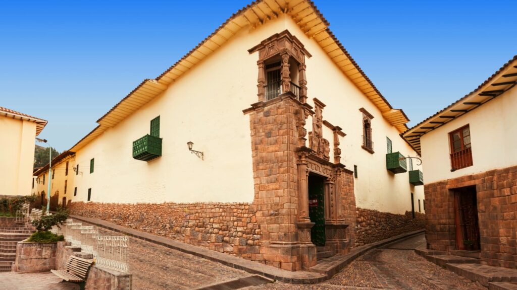 Historic colonial architecture on a charming street in Cusco, Peru - Inka Trail Peru.info