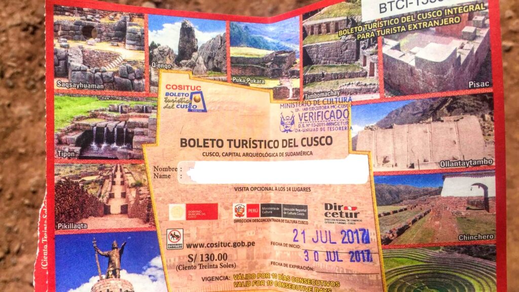 Cusco Tourist Ticket (Boleto Turístico) granting access to archaeological sites like Sacsayhuamán, Pisac, and Ollantaytambo - Inka Trail Peru.info
