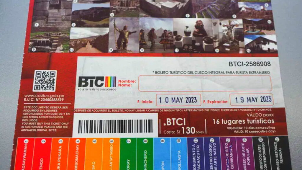 Cusco Tourist Ticket (Boleto Turístico), granting access to archaeological sites and museums in Peru - Inka Trail Peru.info